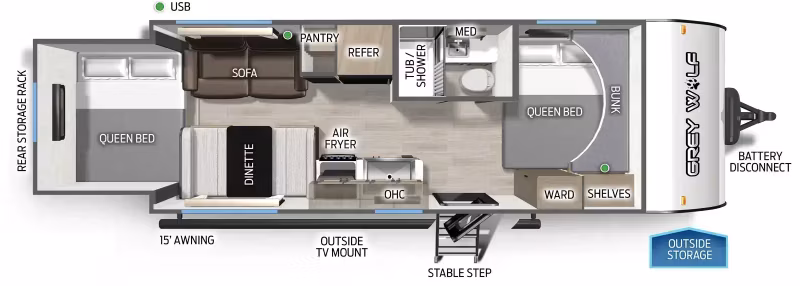 2027 Forest River Cherokee Grey Wolf Travel Trailer 19SM - Image 1